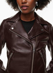 Women's Wilfred Faux Leather Jacket, M, Dark Brown