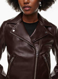 Women's Wilfred Faux Leather Jacket, M, Dark Brown