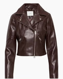 Women's Wilfred Faux Leather Jacket, M, Dark Brown