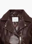 Women's Wilfred Faux Leather Jacket, M, Dark Brown