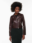 Women's Wilfred Faux Leather Jacket, M, Dark Brown