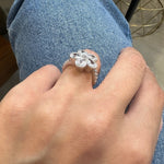 Sterling silver flower CZ ring 6