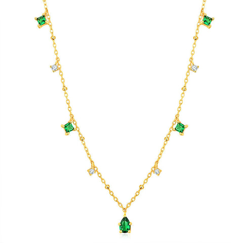 Diana Green Zirconia Bling Necklace