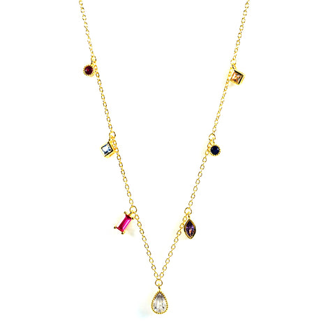 Diana Multy colour Zirconia Bling Necklace