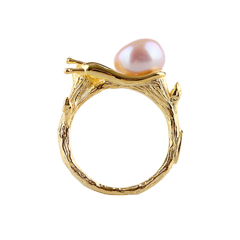 Snail Pearl Ring